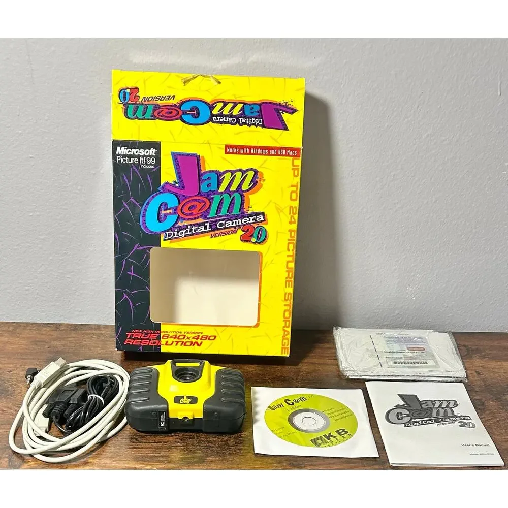 KB Gear JamCam 2.0 Digital Camera Yellow - 1999 Y2K Retro Vintage Digicam In Box